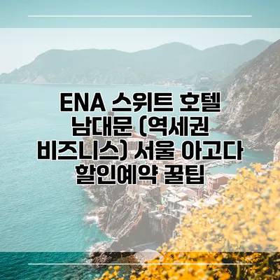 ENA 스위트 호텔 남대문 (역세권 비즈니스) 서울 아고다 할인예약 꿀팁