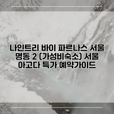 나인트리 바이 파르나스 서울 명동 2 (가성비숙소) 서울 아고다 특가 예약가이드