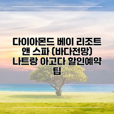 다이아몬드 베이 리조트 앤 스파 (바다전망) 나트랑 아고다 할인예약 팁