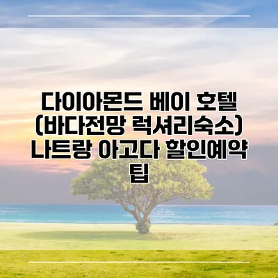다이아몬드 베이 호텔 (바다전망 럭셔리숙소) 나트랑 아고다 할인예약 팁