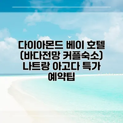 다이아몬드 베이 호텔 (바다전망 커플숙소) 나트랑 아고다 특가 예약팁