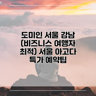 도미인 서울 강남 (비즈니스 여행자 최적) 서울 아고다 특가 예약팁