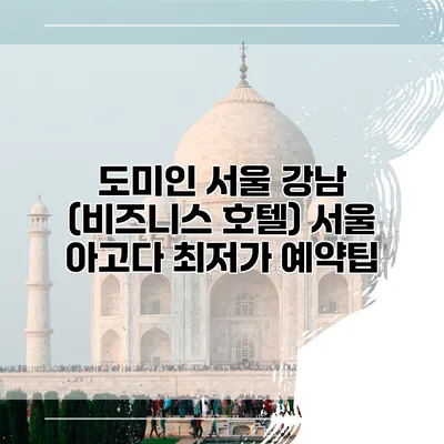 도미인 서울 강남 (비즈니스 호텔) 서울 아고다 최저가 예약팁