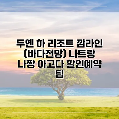 두옌 하 리조트 깜라인 (바다전망) 나트랑 나짱 아고다 할인예약 팁