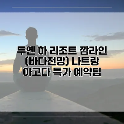 두옌 하 리조트 깜라인 (바다전망) 나트랑 아고다 특가 예약팁