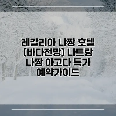 레갈리아 냐짱 호텔 (바다전망) 나트랑 나짱 아고다 특가 예약가이드