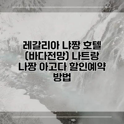 레갈리아 냐짱 호텔 (바다전망) 나트랑 나짱 아고다 할인예약 방법