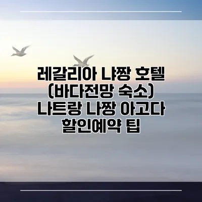 레갈리아 냐짱 호텔 (바다전망 숙소) 나트랑 나짱 아고다 할인예약 팁