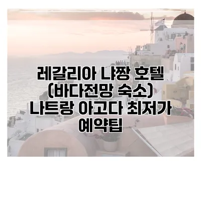 레갈리아 냐짱 호텔 (바다전망 숙소) 나트랑 아고다 최저가 예약팁