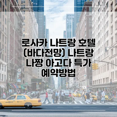 로사카 나트랑 호텔 (바다전망) 나트랑 나짱 아고다 특가 예약방법