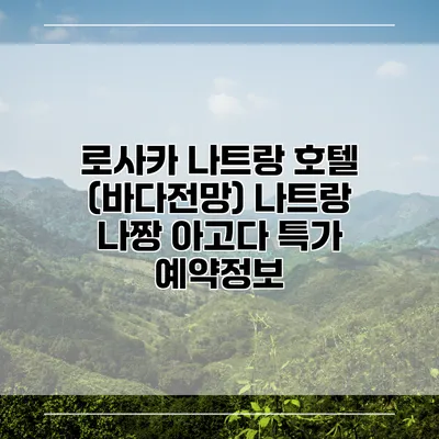 로사카 나트랑 호텔 (바다전망) 나트랑 나짱 아고다 특가 예약정보