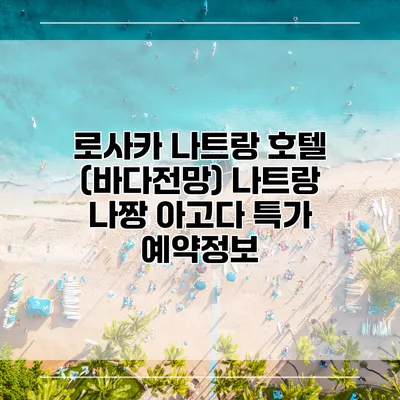 로사카 나트랑 호텔 (바다전망) 나트랑 나짱 아고다 특가 예약정보
