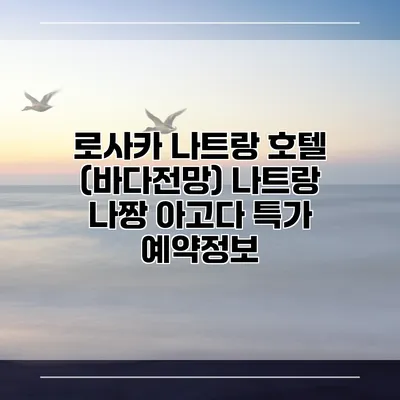 로사카 나트랑 호텔 (바다전망) 나트랑 나짱 아고다 특가 예약정보