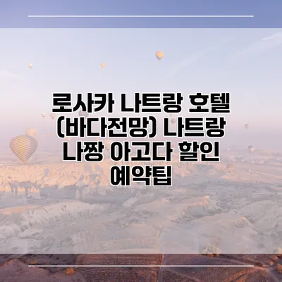 로사카 나트랑 호텔 (바다전망) 나트랑 나짱 아고다 할인 예약팁