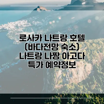 로사카 나트랑 호텔 (바다전망 숙소) 나트랑 나짱 아고다 특가 예약정보