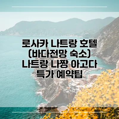 로사카 나트랑 호텔 (바다전망 숙소) 나트랑 나짱 아고다 특가 예약팁