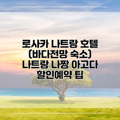 로사카 나트랑 호텔 (바다전망 숙소) 나트랑 나짱 아고다 할인예약 팁
