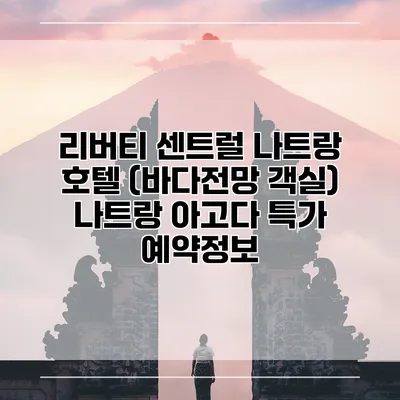 리버티 센트럴 나트랑 호텔 (바다전망 객실) 나트랑 아고다 특가 예약정보
