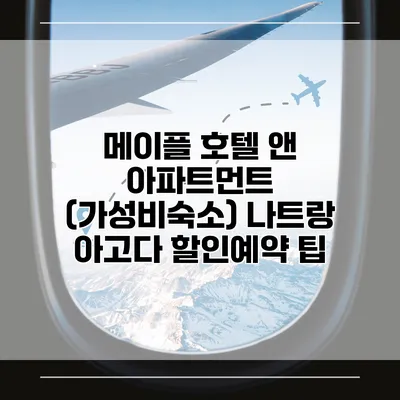 메이플 호텔 앤 아파트먼트 (가성비숙소) 나트랑 아고다 할인예약 팁