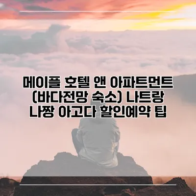 메이플 호텔 앤 아파트먼트 (바다전망 숙소) 나트랑 나짱 아고다 할인예약 팁
