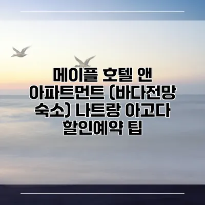 메이플 호텔 앤 아파트먼트 (바다전망 숙소) 나트랑 아고다 할인예약 팁