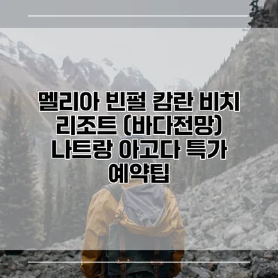 멜리아 빈펄 캄란 비치 리조트 (바다전망) 나트랑 아고다 특가 예약팁