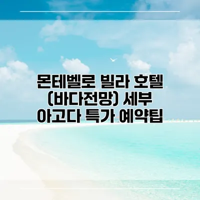 몬테벨로 빌라 호텔 (바다전망) 세부 아고다 특가 예약팁