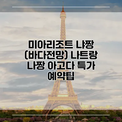 미아리조트 냐짱 (바다전망) 나트랑 나짱 아고다 특가 예약팁