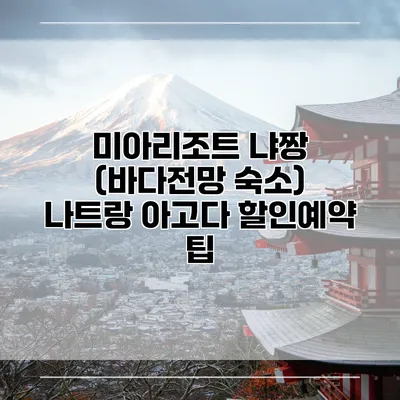 미아리조트 냐짱 (바다전망 숙소) 나트랑 아고다 할인예약 팁