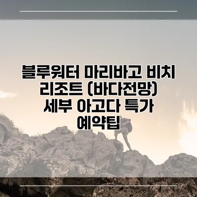 블루워터 마리바고 비치 리조트 (바다전망) 세부 아고다 특가 예약팁