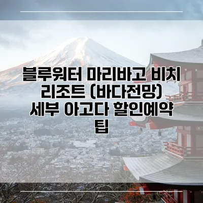 블루워터 마리바고 비치 리조트 (바다전망) 세부 아고다 할인예약 팁