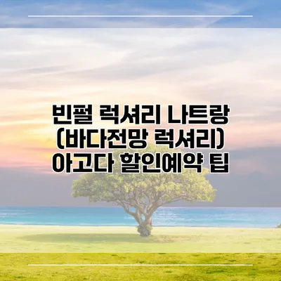 빈펄 럭셔리 나트랑 (바다전망 럭셔리) 아고다 할인예약 팁
