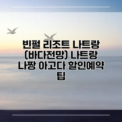 빈펄 리조트 나트랑 (바다전망) 나트랑 나짱 아고다 할인예약 팁