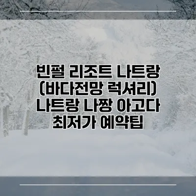 빈펄 리조트 나트랑 (바다전망 럭셔리) 나트랑 나짱 아고다 최저가 예약팁