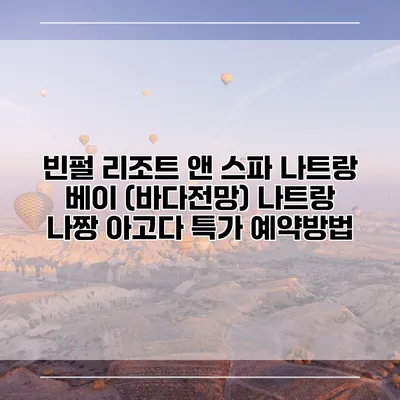 빈펄 리조트 앤 스파 나트랑 베이 (바다전망) 나트랑 나짱 아고다 특가 예약방법