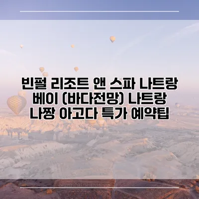 빈펄 리조트 앤 스파 나트랑 베이 (바다전망) 나트랑 나짱 아고다 특가 예약팁