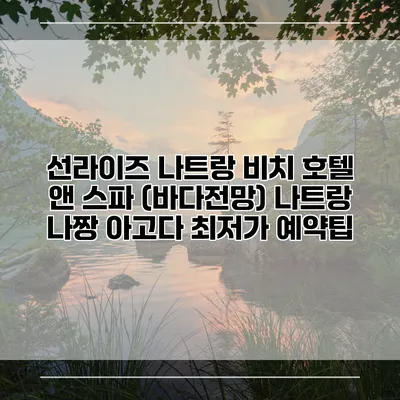 선라이즈 나트랑 비치 호텔 앤 스파 (바다전망) 나트랑 나짱 아고다 최저가 예약팁