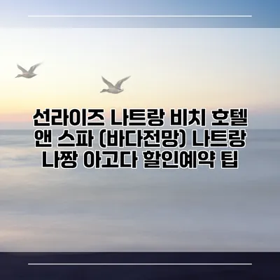 선라이즈 나트랑 비치 호텔 앤 스파 (바다전망) 나트랑 나짱 아고다 할인예약 팁