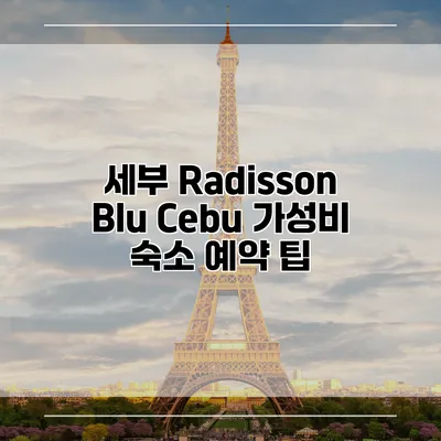 세부 Radisson Blu Cebu 가성비 숙소 예약 팁