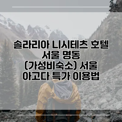 솔라리아 니시테츠 호텔 서울 명동 (가성비숙소) 서울 아고다 특가 이용법
