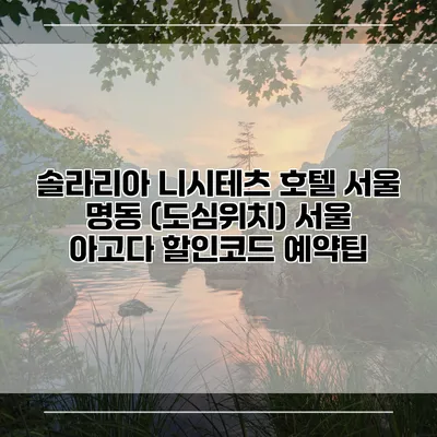 솔라리아 니시테츠 호텔 서울 명동 (도심위치) 서울 아고다 할인코드 예약팁