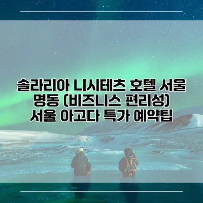 솔라리아 니시테츠 호텔 서울 명동 (비즈니스 편리성) 서울 아고다 특가 예약팁
