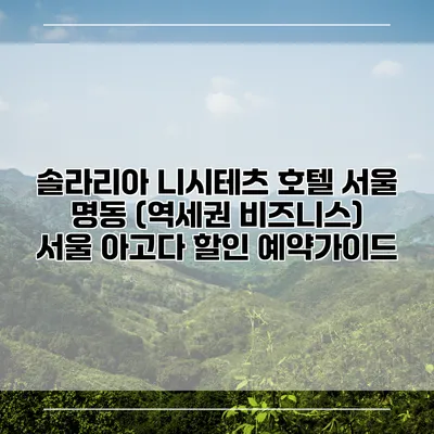 솔라리아 니시테츠 호텔 서울 명동 (역세권 비즈니스) 서울 아고다 할인 예약가이드
