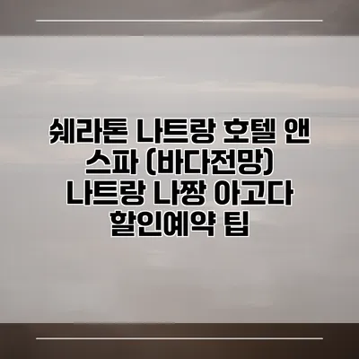쉐라톤 나트랑 호텔 앤 스파 (바다전망) 나트랑 나짱 아고다 할인예약 팁