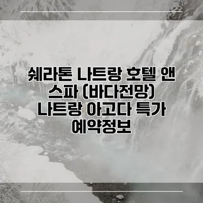 쉐라톤 나트랑 호텔 앤 스파 (바다전망) 나트랑 아고다 특가 예약정보