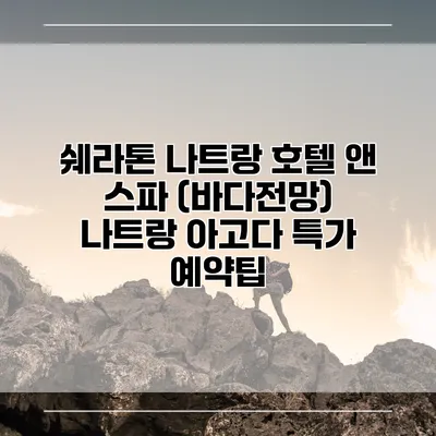 쉐라톤 나트랑 호텔 앤 스파 (바다전망) 나트랑 아고다 특가 예약팁