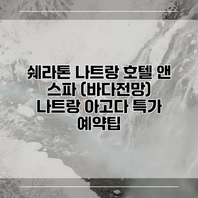 쉐라톤 나트랑 호텔 앤 스파 (바다전망) 나트랑 아고다 특가 예약팁