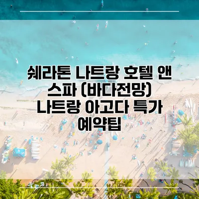 쉐라톤 나트랑 호텔 앤 스파 (바다전망) 나트랑 아고다 특가 예약팁