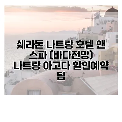 쉐라톤 나트랑 호텔 앤 스파 (바다전망) 나트랑 아고다 할인예약 팁