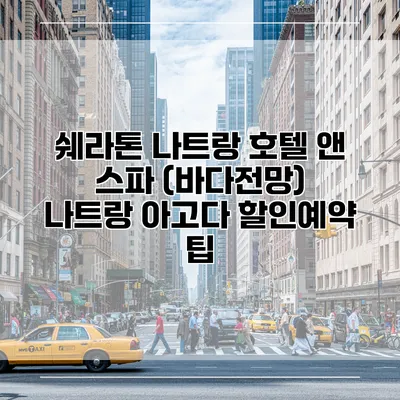 쉐라톤 나트랑 호텔 앤 스파 (바다전망) 나트랑 아고다 할인예약 팁